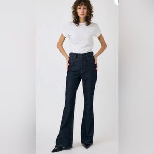 Moussy Dark Indigo JW Bell Bottom Flare Jeans size 25